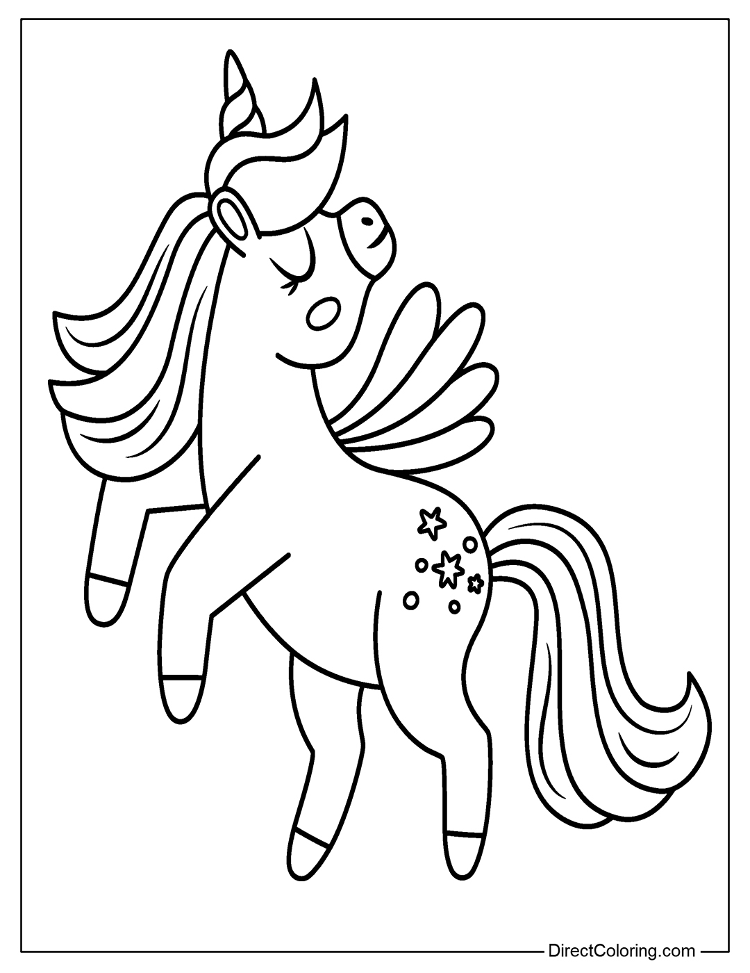 Pony Unicorn Coloring Page